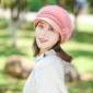新款韩版秋冬季兔毛针织帽中年女士时尚加绒保暖鸭舌贝雷帽子批发